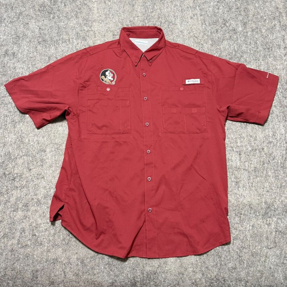 Columbia PFG Florida State Seminoles Shirt Mens Medium M FSU Bonehead Game Day
